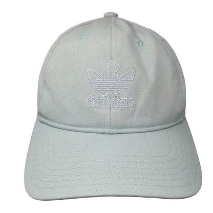 Adidas Slideback Hat Greenish-Blue One Size Adjustable Embroidered Trefoil