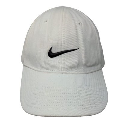 Nike Swoosh Strapback Hat Cream OSFA Adjustable Embroidered Vented Holes 6 Panel