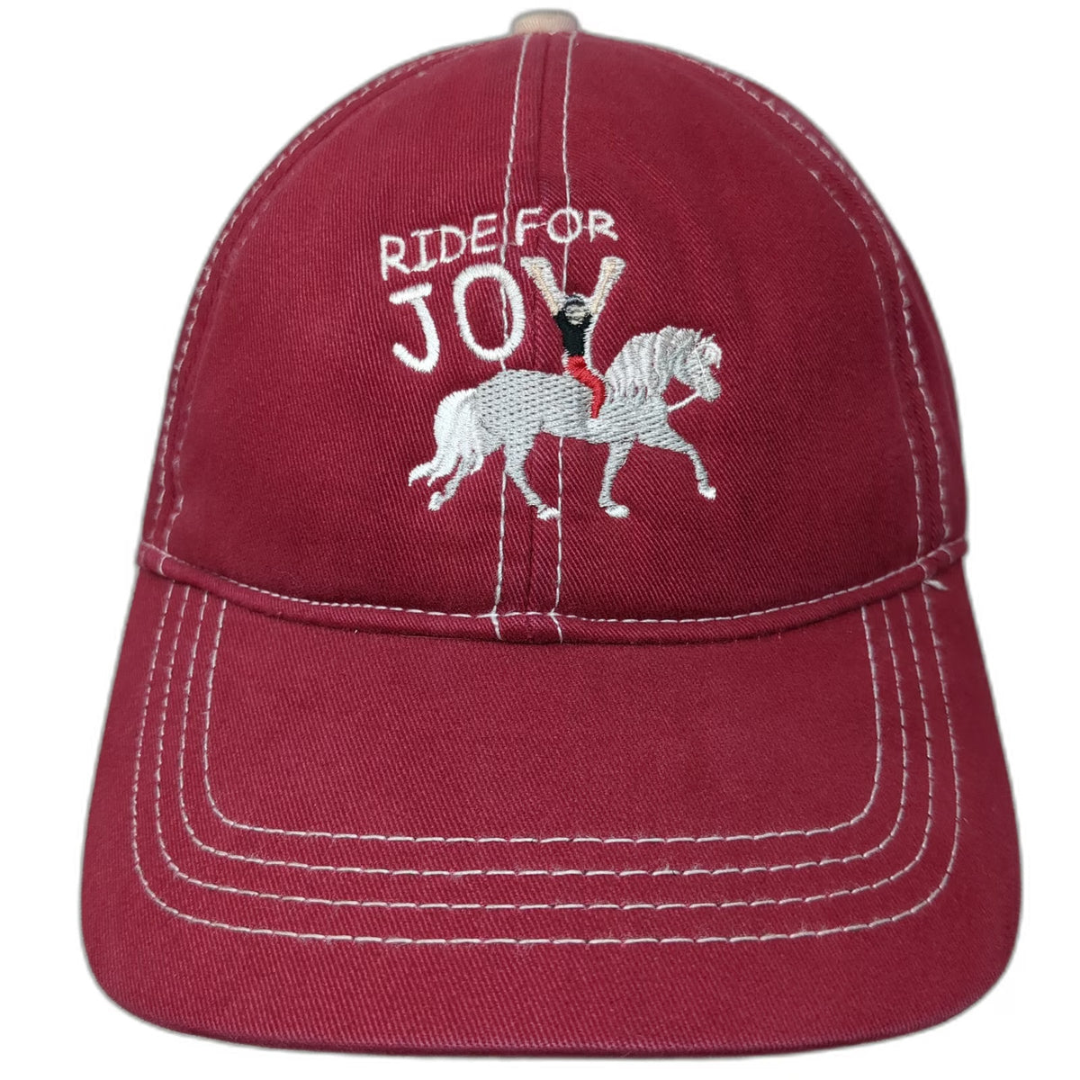 Fahrenheit Baseball Cap Red One Size Ride For Joy Horse Equestrian Slideback Hat