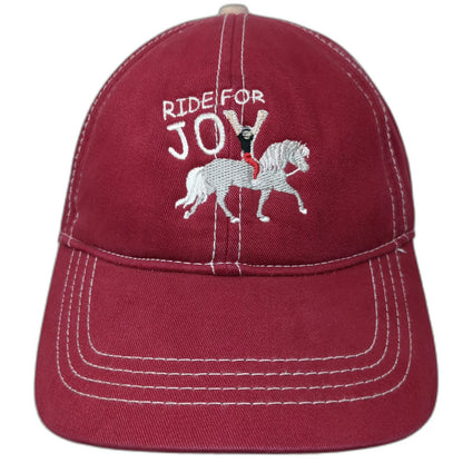 Fahrenheit Baseball Cap Red One Size Ride For Joy Horse Equestrian Slideback Hat