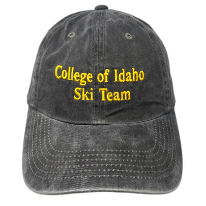 Port Authority Baseball Cap Gray OSFM College of Idaho Ski Team Slideback Hat