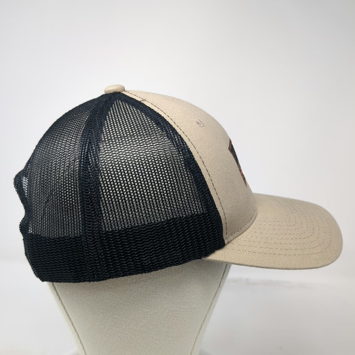 Scheels American Flag Trucker Hat Beige One Size Mesh Snapback Outdoor Sports