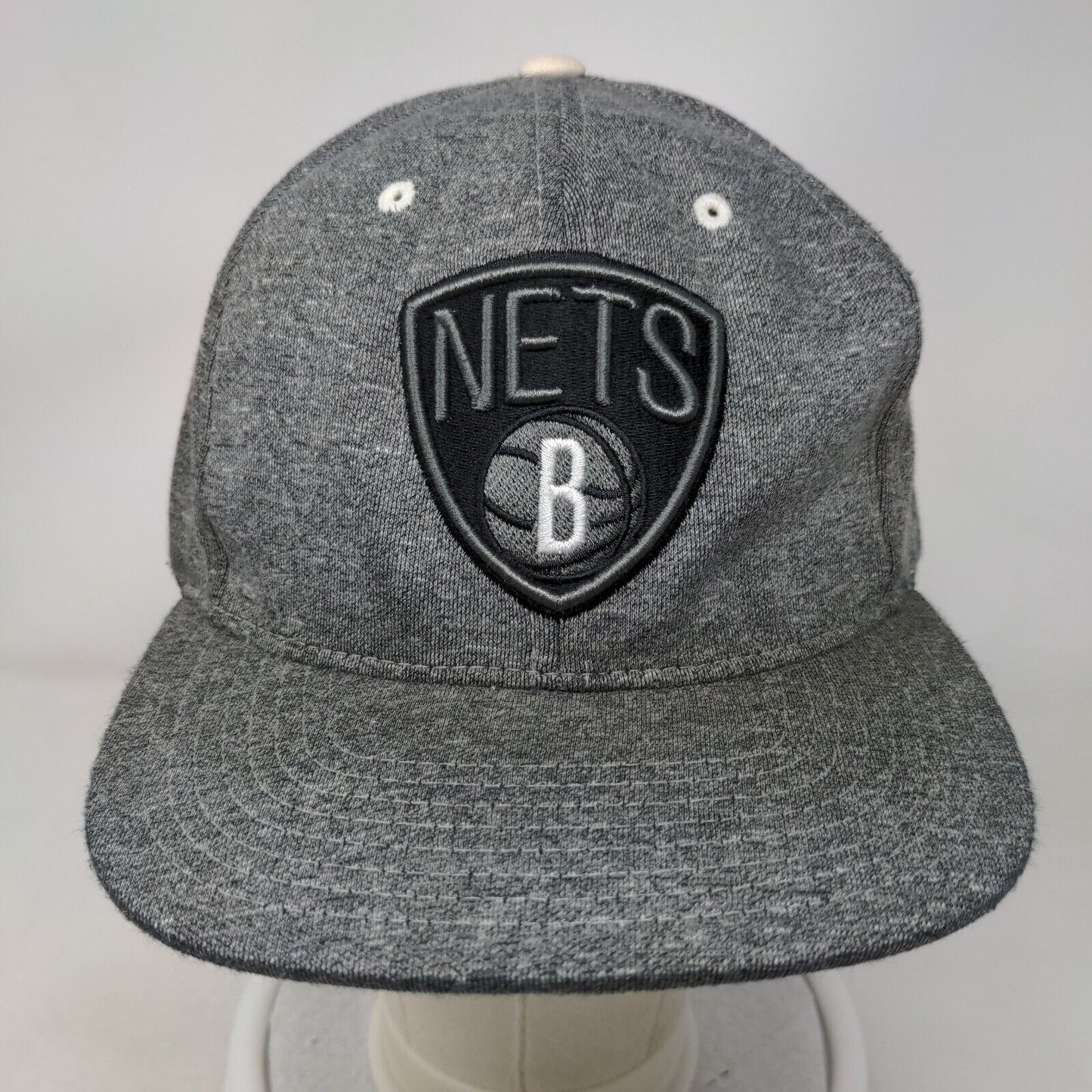 Brooklyn Nets Snapback Hat Gray Mitchell & Ness Embroidered Logo NBA