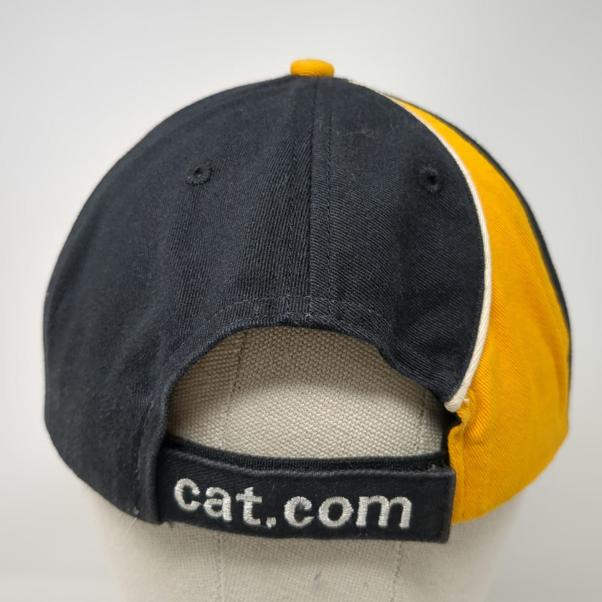 Caterpillar Baseball Cap Black Yellow One Size Operator Logo Strapback Work Hat