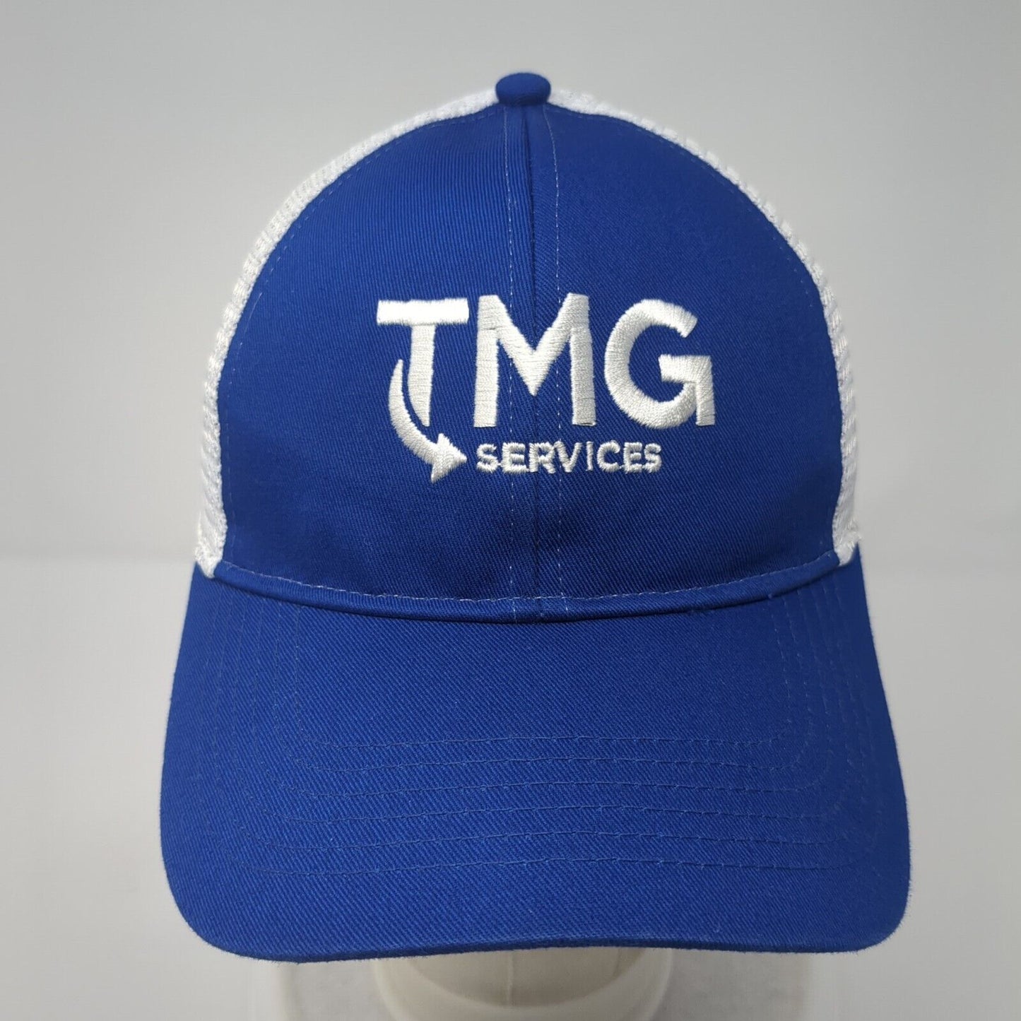 TMG Services Snapback Trucker Hat Blue OS Adjustable Mesh Back Cap America