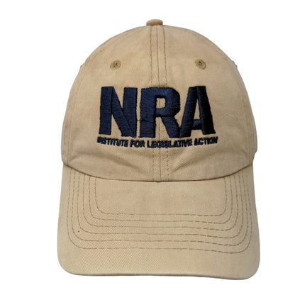 NRA Strapback Hat Tan One Size Embroidered Institute For Legislative Action