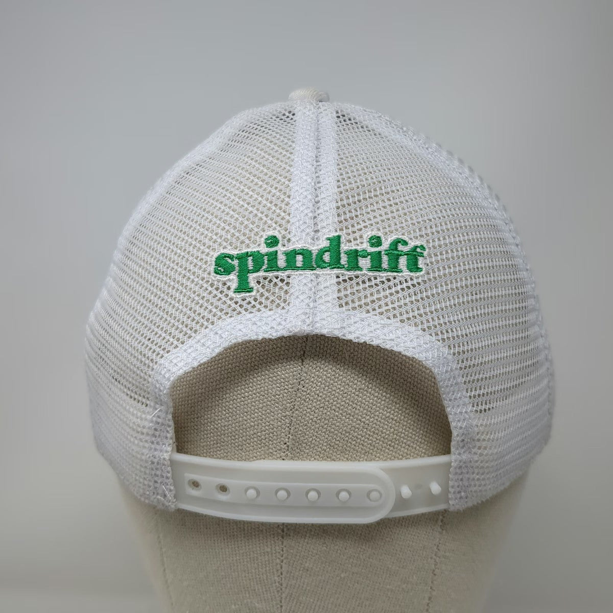 Atlantis Trucker Hat White One Size Spindrift Soda Can Recycled Mesh Snapback