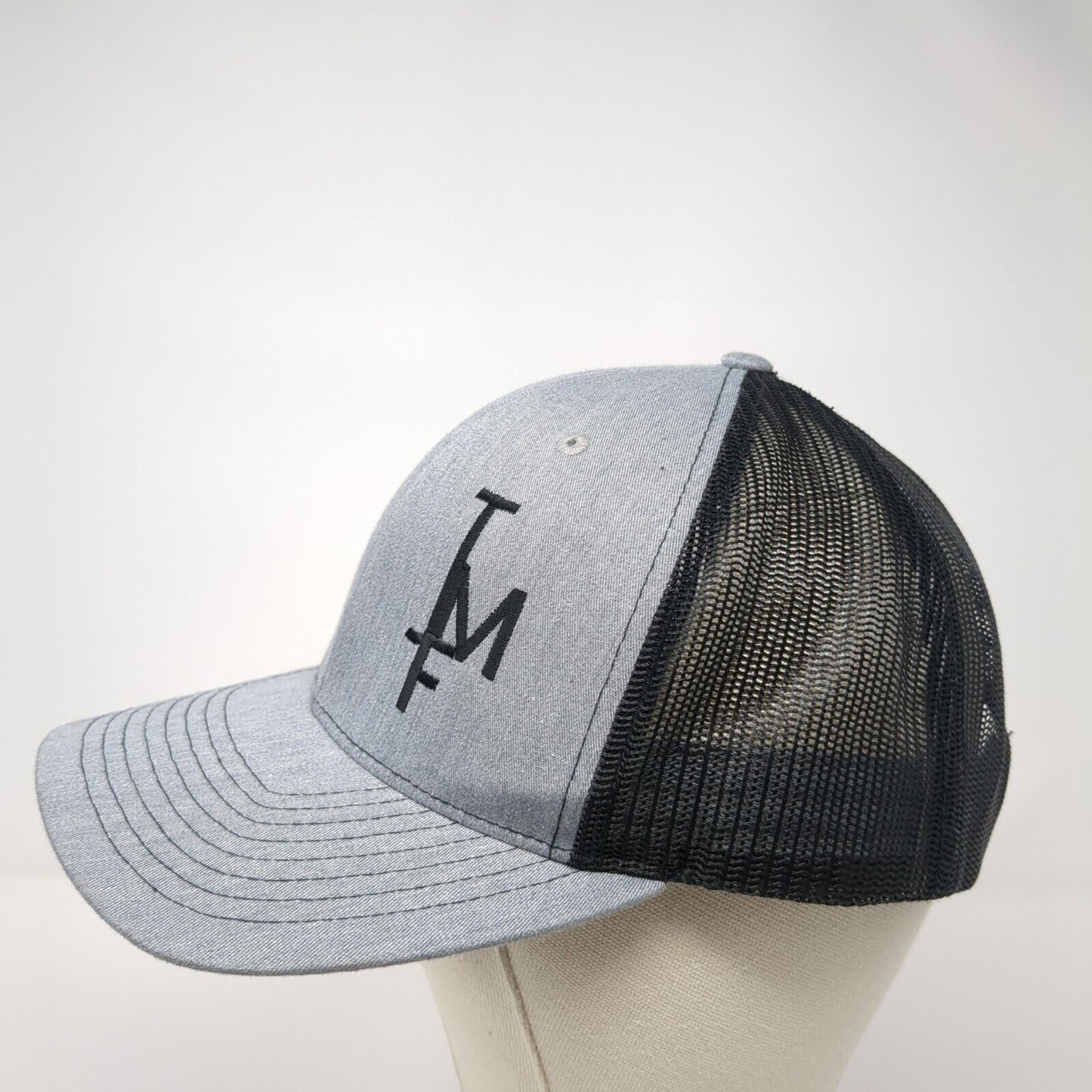 Richardson Snapback Mesh Back Trucker Hat Gray One Size Embroidered Letters