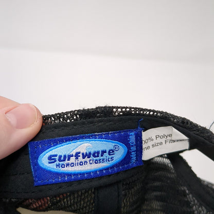 Surfware Hawaiian Classics Snapback Trucker Hat Black OS Adjustable Mesh Back