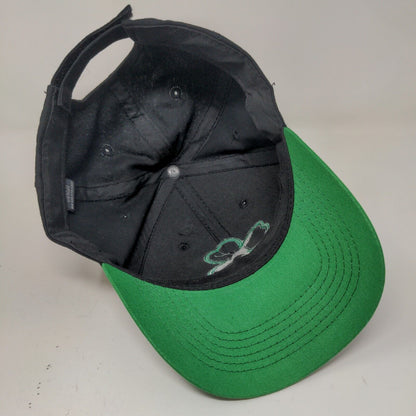 Unbranded Men's Strapback Hat Black Size OSFM Embroidered Clover Logo