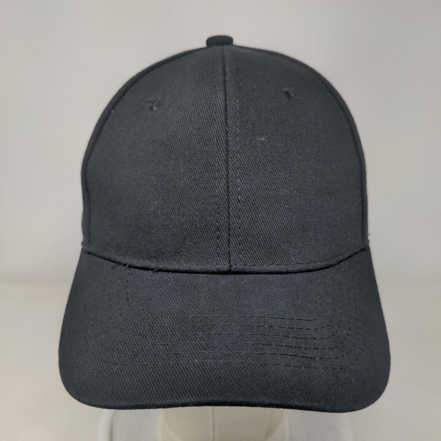 Unbranded Slideback Hat Black One Size Adjustable Blank 6 Panel Solid