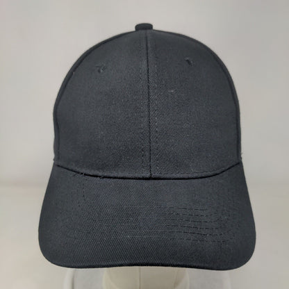Unbranded Slideback Hat Black One Size Adjustable Blank 6 Panel Solid