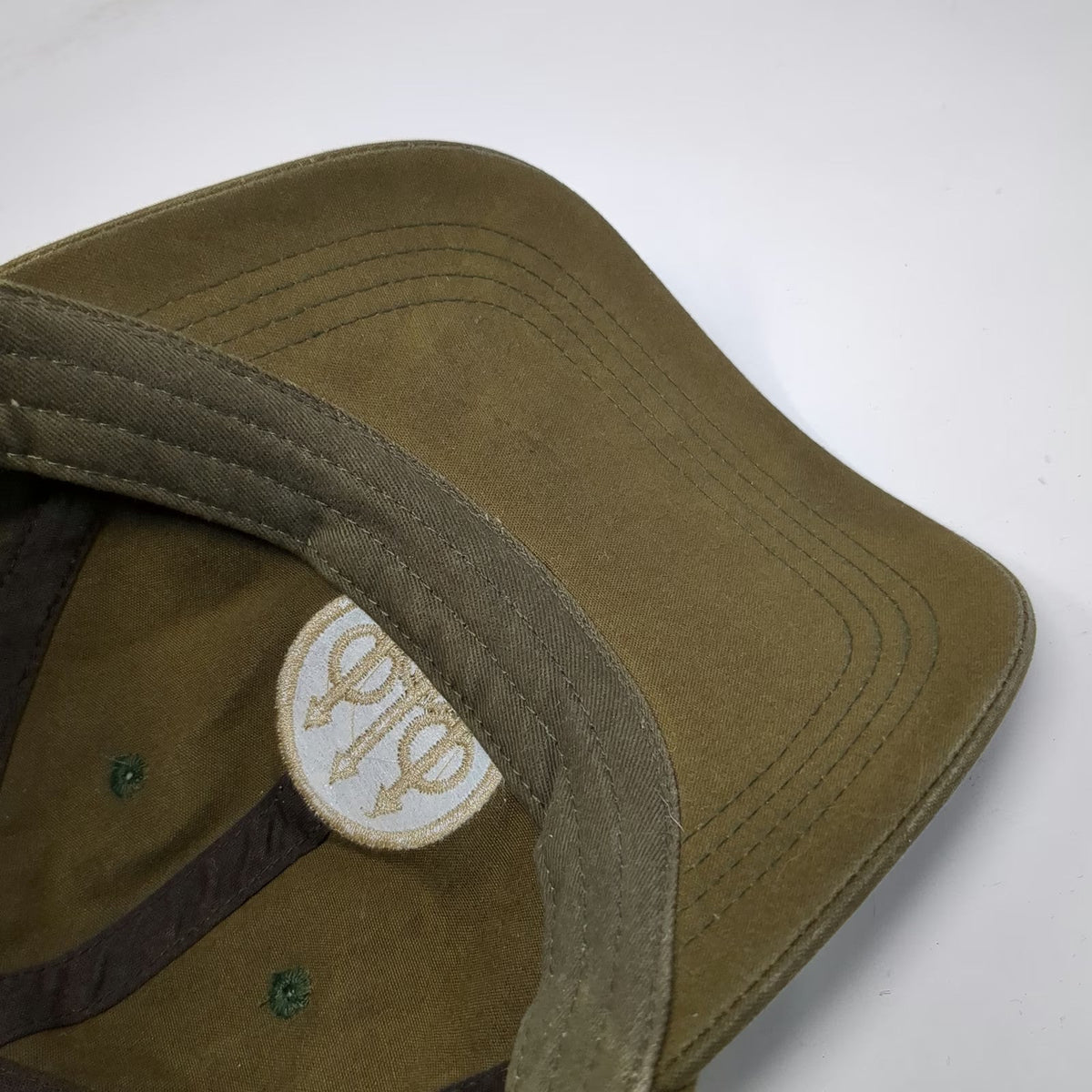 Beretta Baseball Cap Green One Size Embroidered Logo Cotton Canvas Slideback Hat
