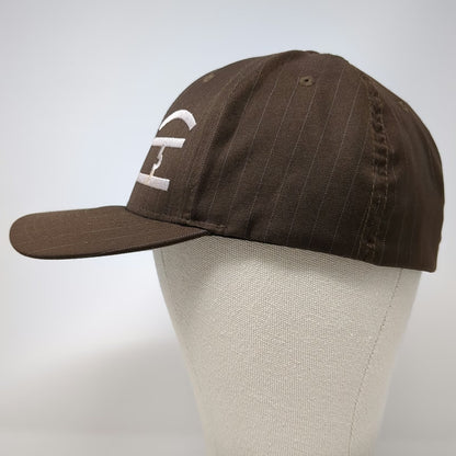 Flexfit Baseball Cap Brown XL Powder River Rodeo #23 Hat Fitted Embroidered