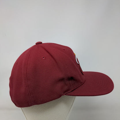 Miami Heat Snapback Hat Red Embroidered Logo Mitchell & Ness NBA