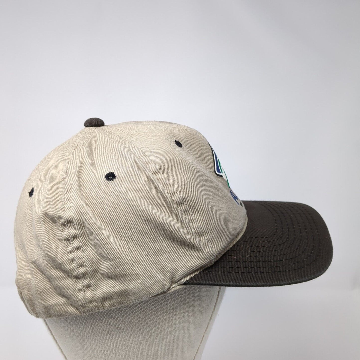 ADM Mound City IL Snapback Hat Tan One Size Adjustable Vented Holes OC