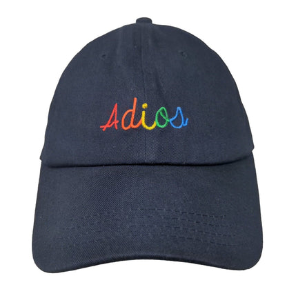 Adios Slideback Hat Blue One Size Embroidered Colorful Letter Adjustable