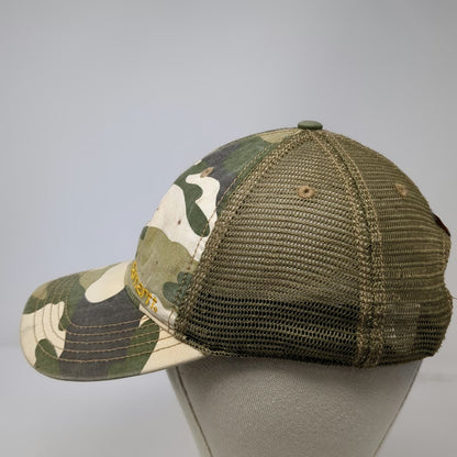 Carhartt Trucker Hat Green One Size Camo Mesh Back Snapback Embroidered Logo