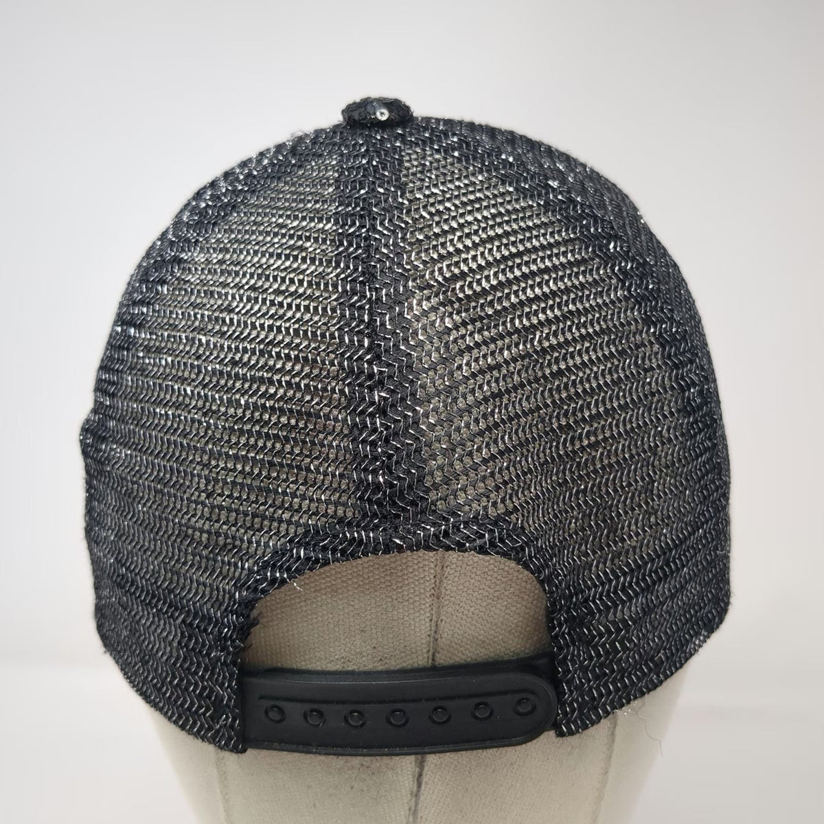 Trucker Hat Black One Size Sequin Mesh Back Snapback Fashion Bling Sparkle