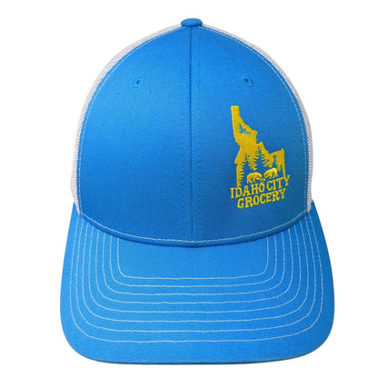 Idaho City Grocery Snapback Trucker Hat Blue OS Adjustable Mesh Back Richardson