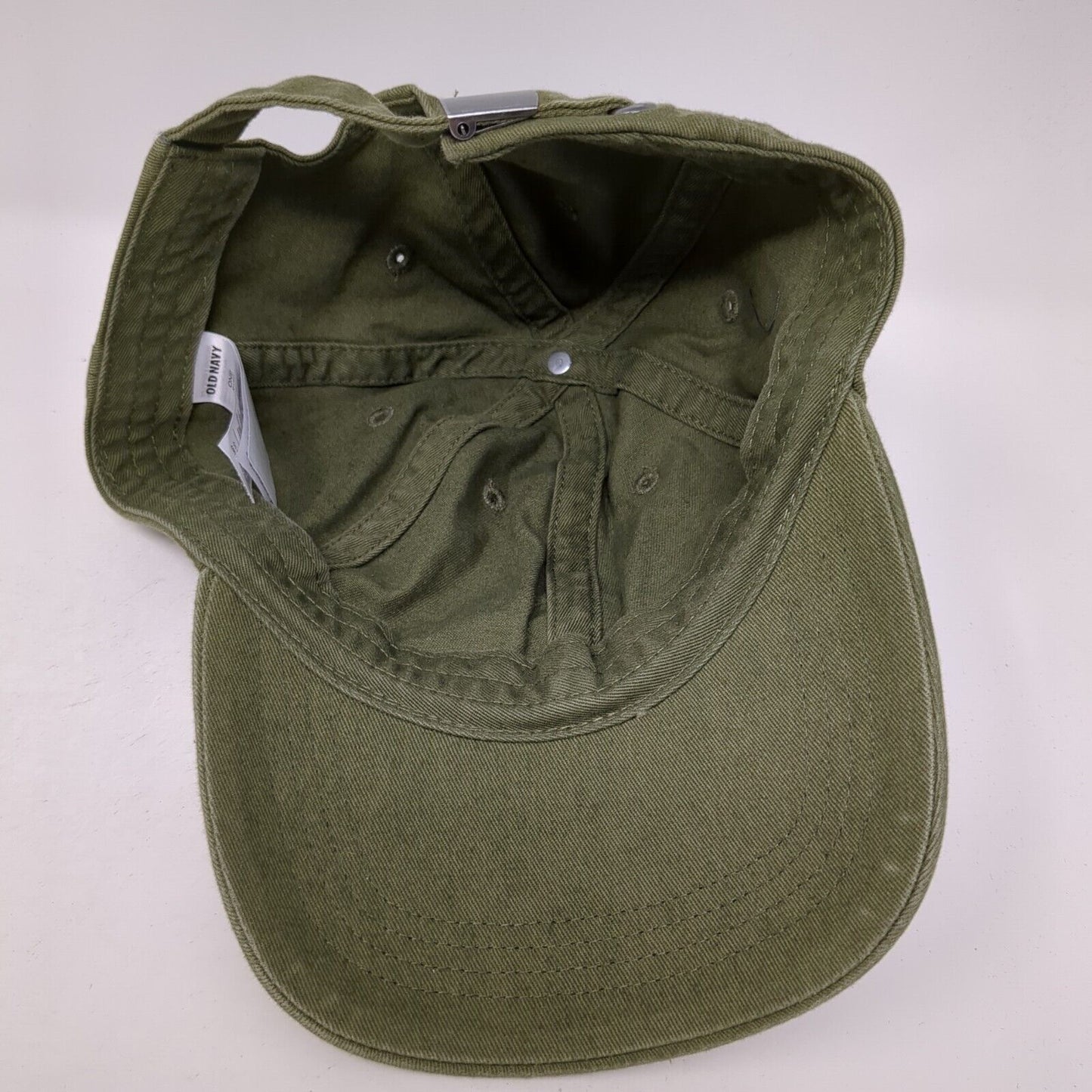Old Navy Slideback Hat Green One Size Adjustable Vented Holes 6 Panel Blank