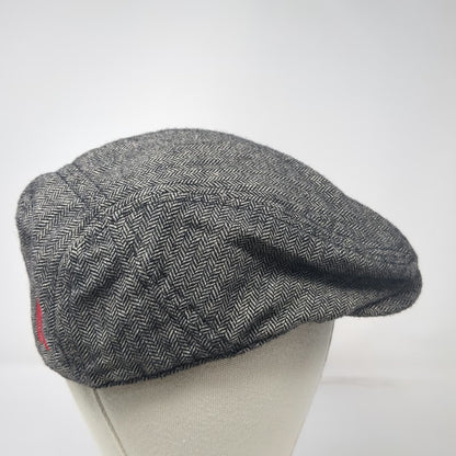 District Newsboy Cap Gray XL Wool Blend Herringbone Pattern Flat Driving Ivy Hat