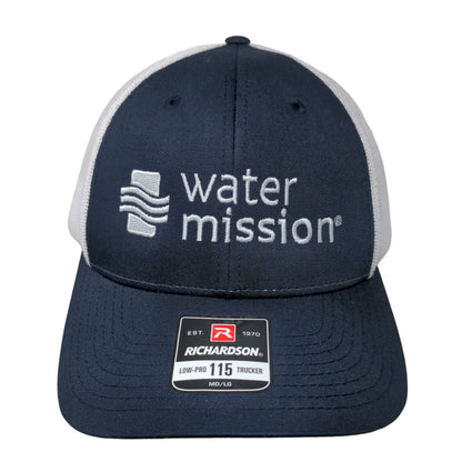 Water Mission Snapback Mesh Back Trucker Hat Blue M/L Colorblock