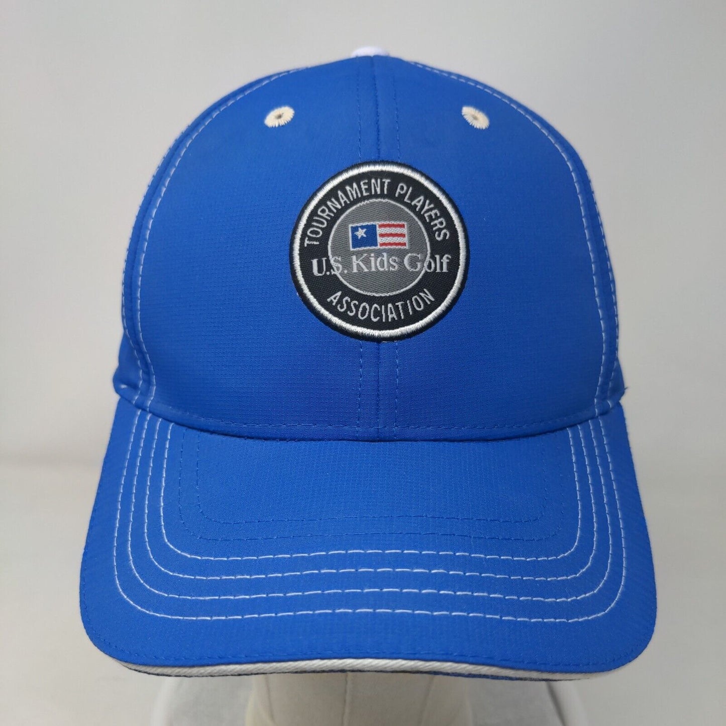 US Kids Golf Tournament Players Association Caddie Strapback Hat Blue One Size