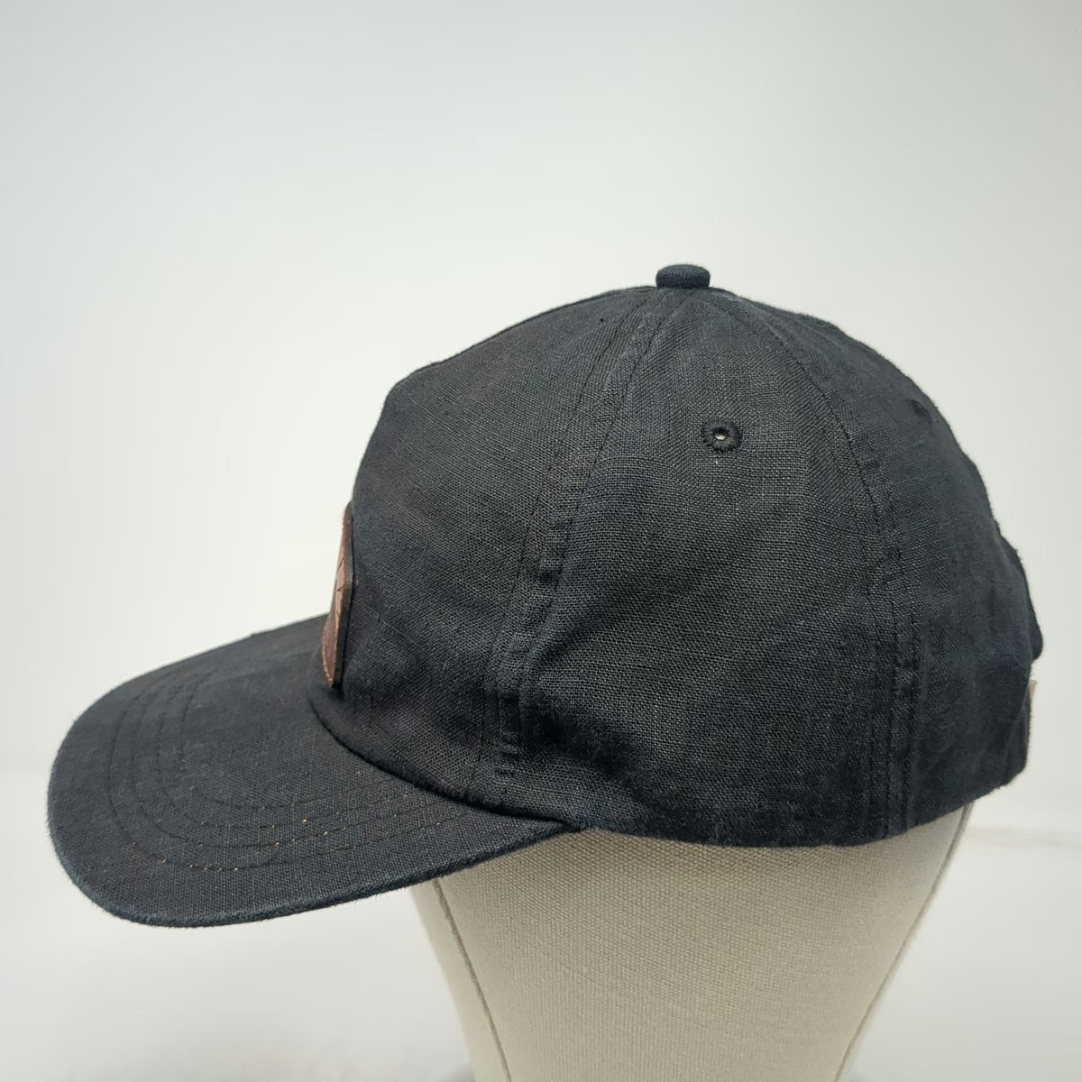 Rustek 5 Panel Black One Size Hemp Bamboo Cork Bend Oregon PNW Strapback Hat
