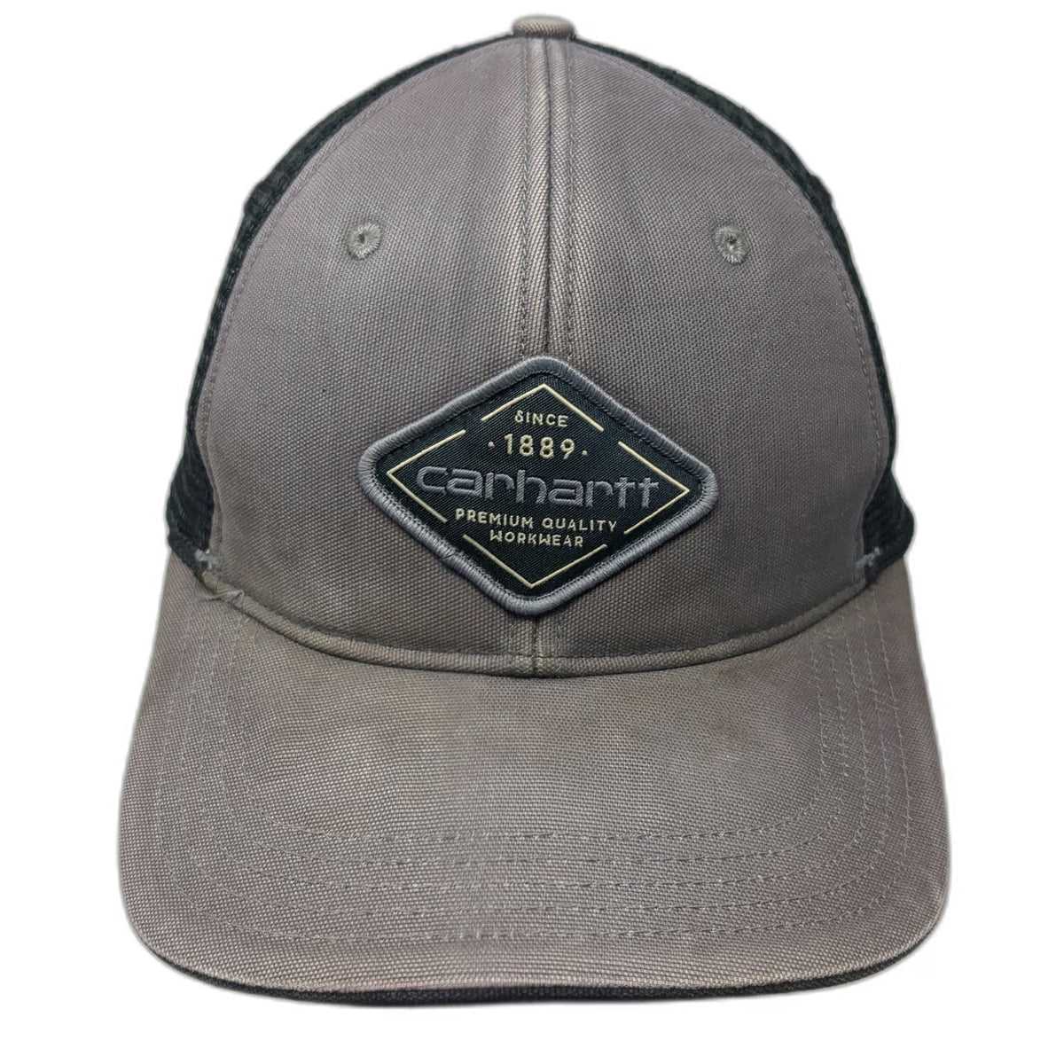 Carhartt Trucker Hat Gray One Size Snapback Mesh Diamond Patch Logo Workwear