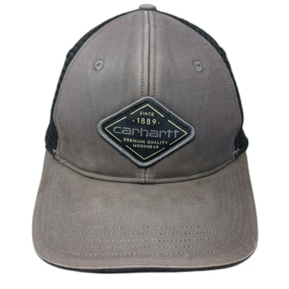 Carhartt Trucker Hat Gray One Size Snapback Mesh Diamond Patch Logo Workwear