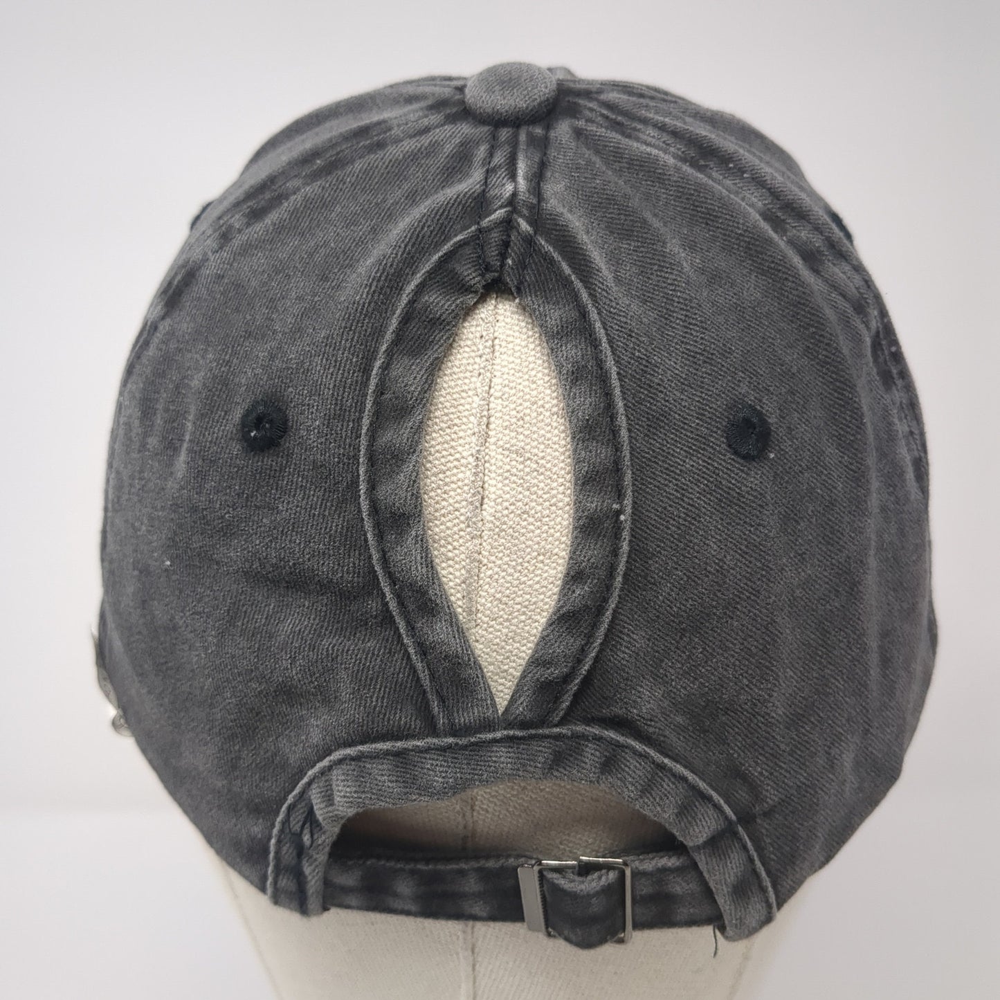 MAGA American Flag Slideback Hat Gray One Size Adjustable Ponytail