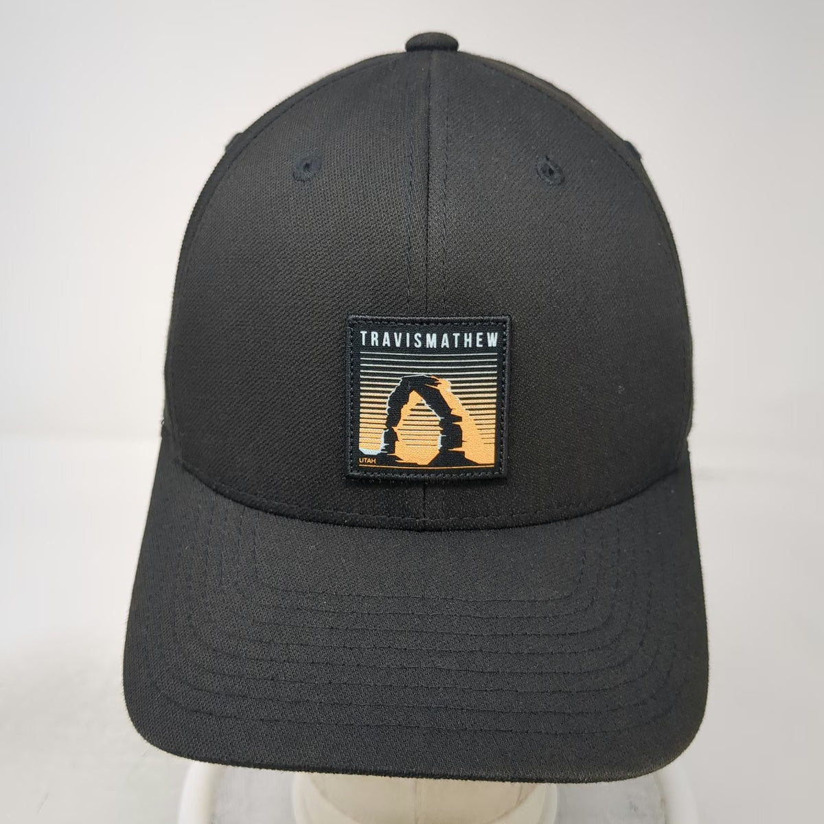 TravisMathew Snapback Black Hat One Size Arches National Park Utah Golf Patch