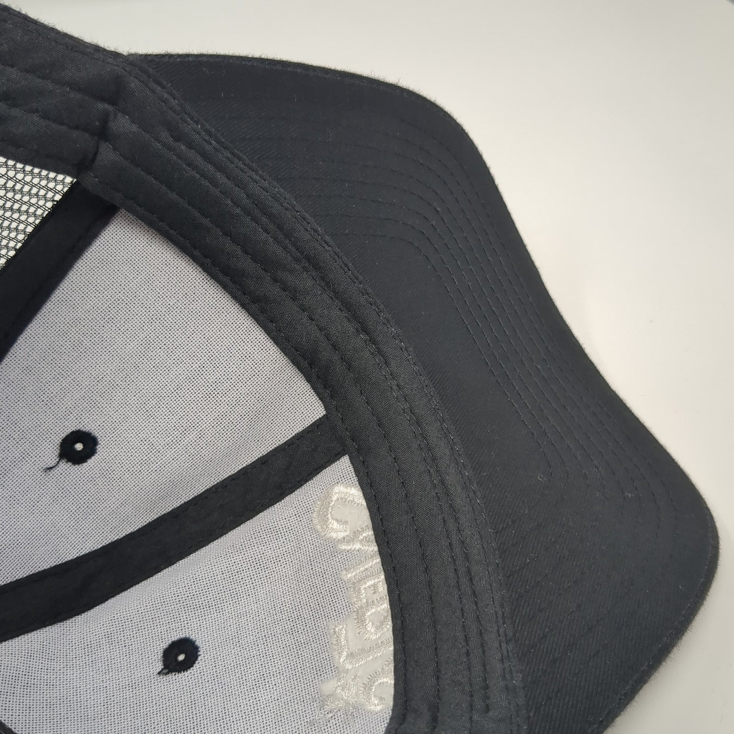Snerks Snapback Trucker Hat Black One Size Adjustable Embroidered Mesh Back