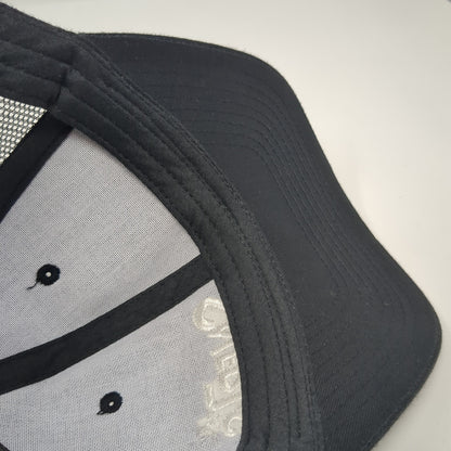 Snerks Snapback Trucker Hat Black One Size Adjustable Embroidered Mesh Back