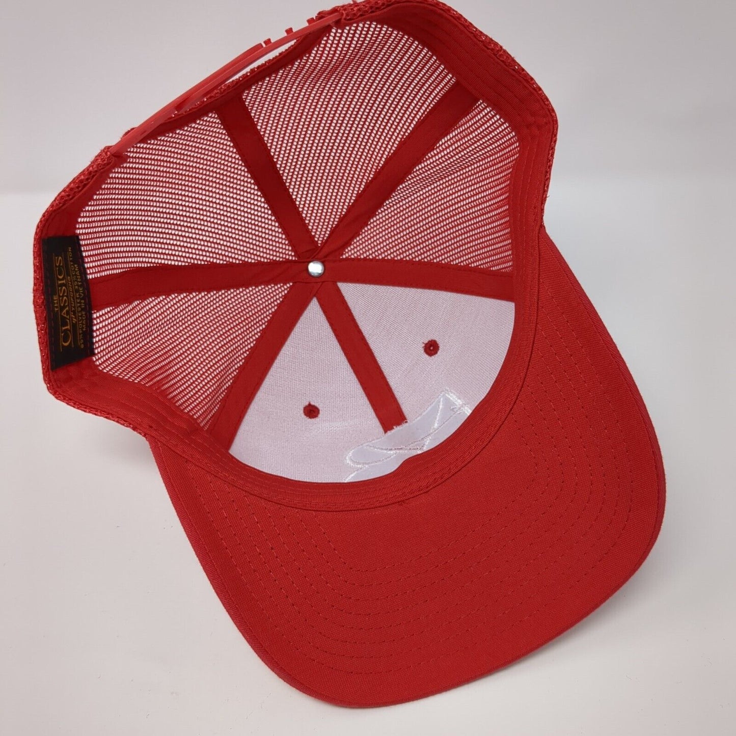 YB Snapback Mesh Back Trucker Hat Red OSFA Solid The Classics Yupoong