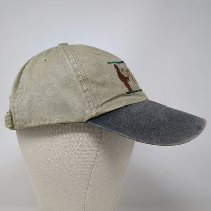 Port and Company Baseball Cap Beige Blue One Size Portneuf River Fishing Hat