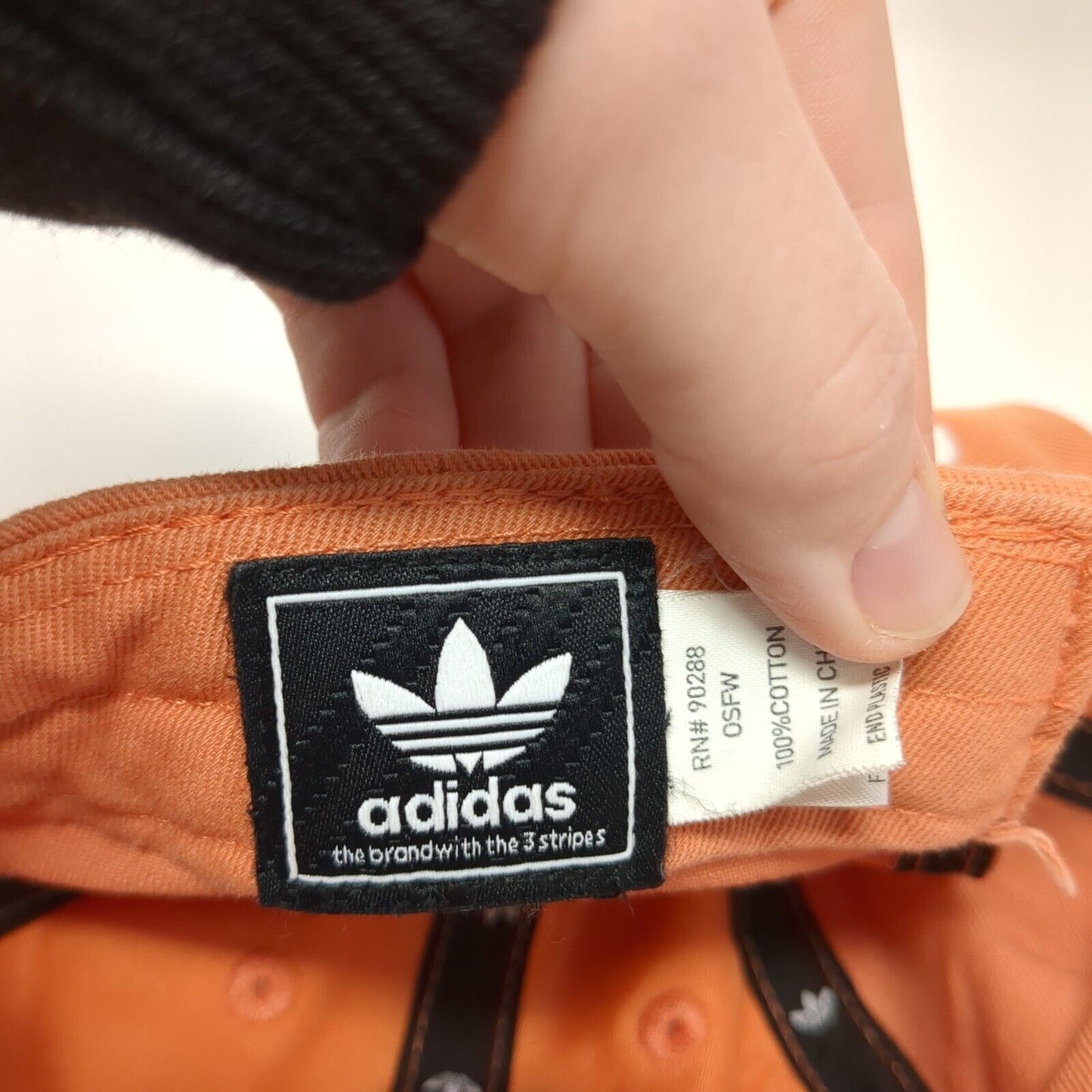 Adidas Slideback Hat Orange One Size Adjustable Embroidered 6 Panel Cotton