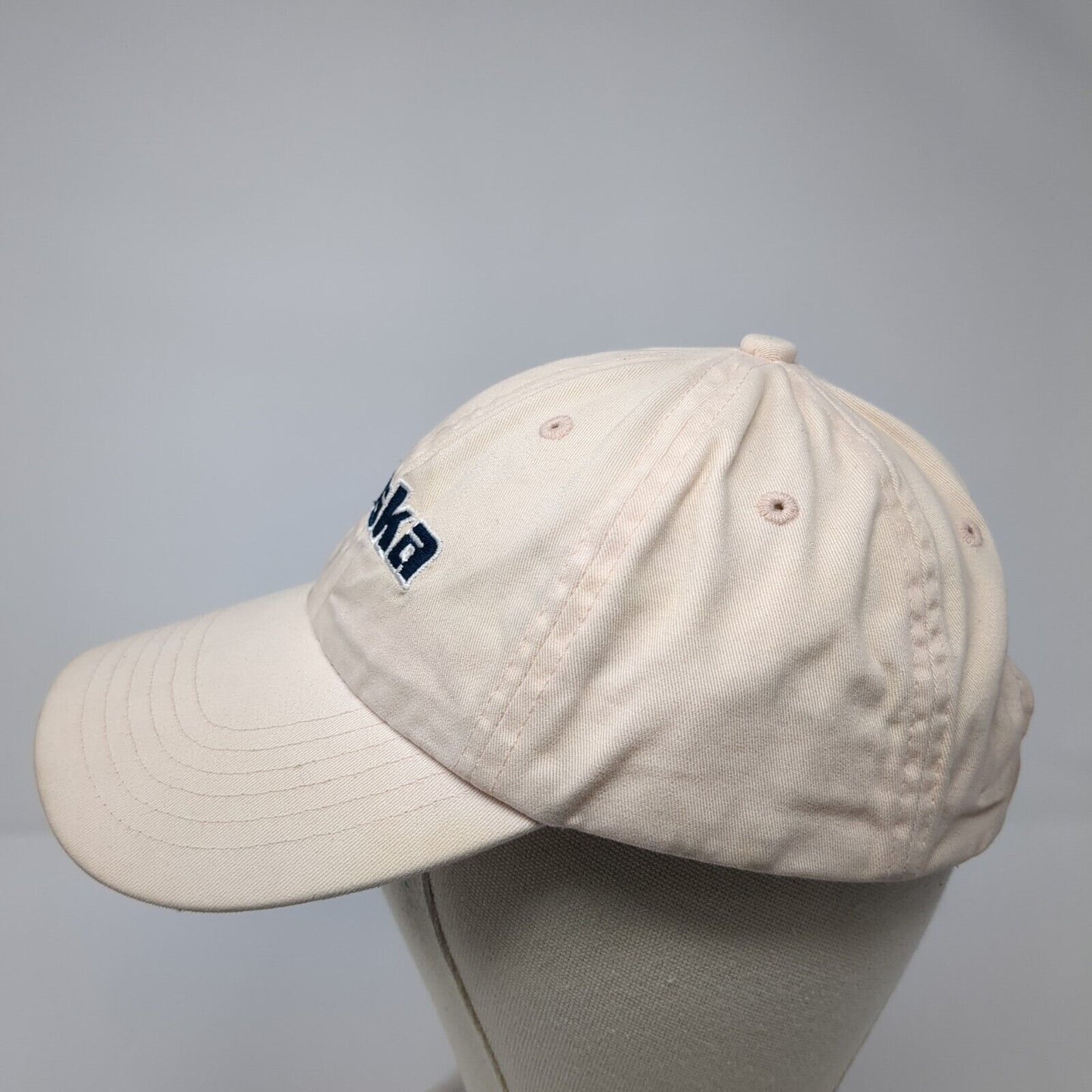 Alaska Spell Out Slideback Hat Tan One Size Adjustable Embroidered