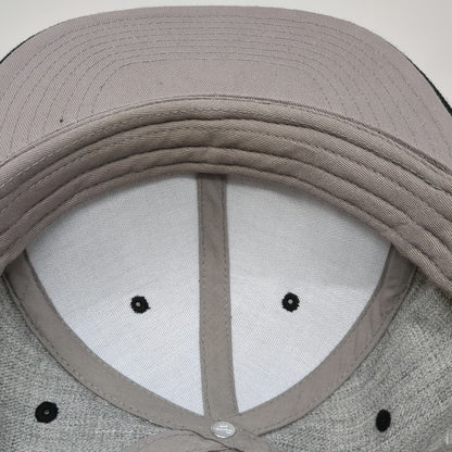 Otto Snapback Hat Gray One Size Red Line Oil Embroidered Flat Brim 6-Panel