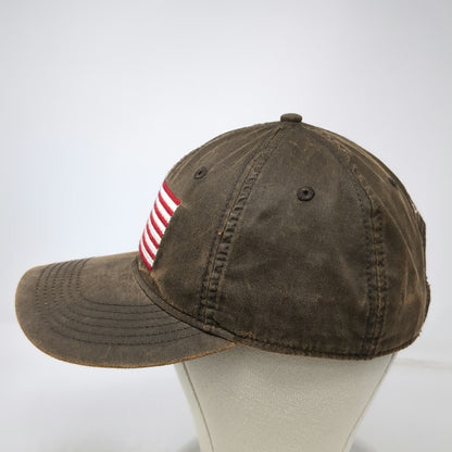 Cabela's Baseball Cap Brown One Size American Flag Strapback Outdoor Fishing Hat