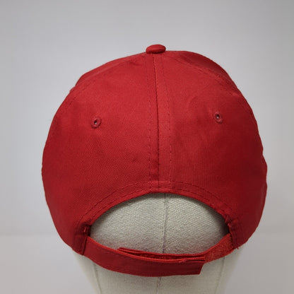 Unbranded Strapback Hat Red One Size Adjustable Vented Holes 6 Panel Blank