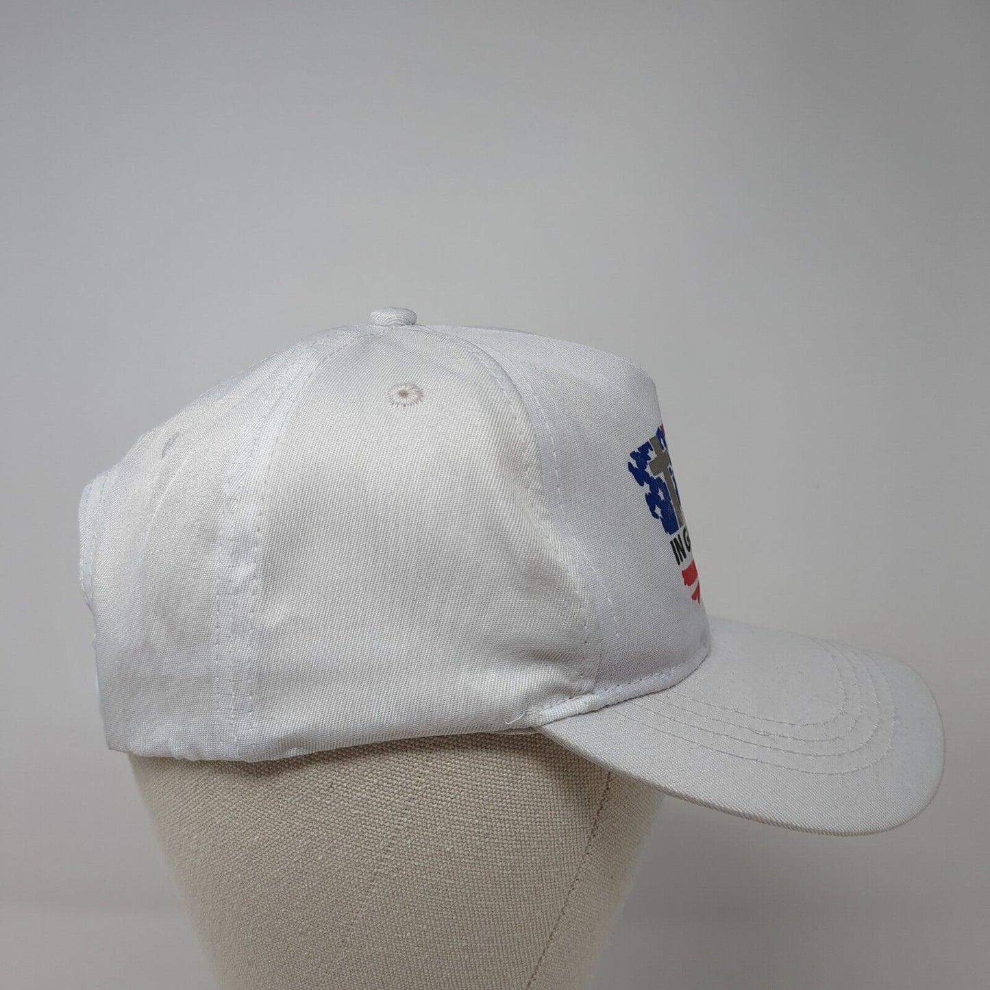In God We Trust Snapback Hat White One Size Adjustable Patriotic Polyester