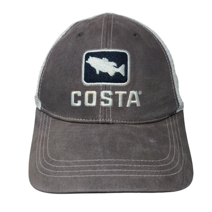 Costa Del Mar Fish Snapback Mesh Back Trucker Hat Blue One Size Embroidered