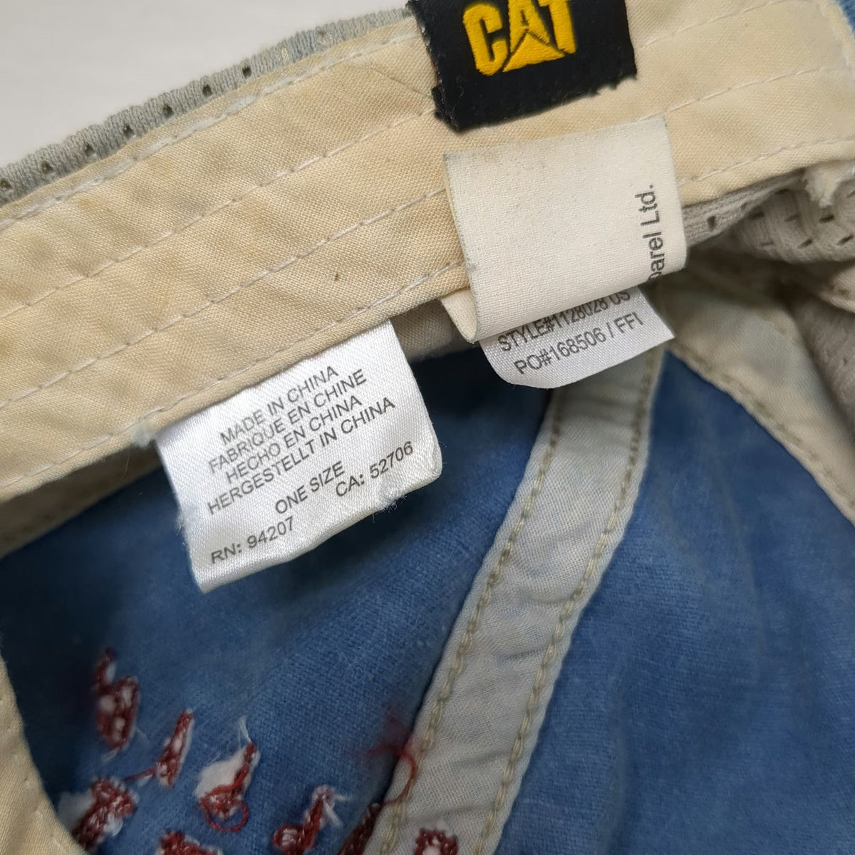 CAT Caterpillar Diesel Baseball Cap Blue One Size Mesh Back Slideback Hat