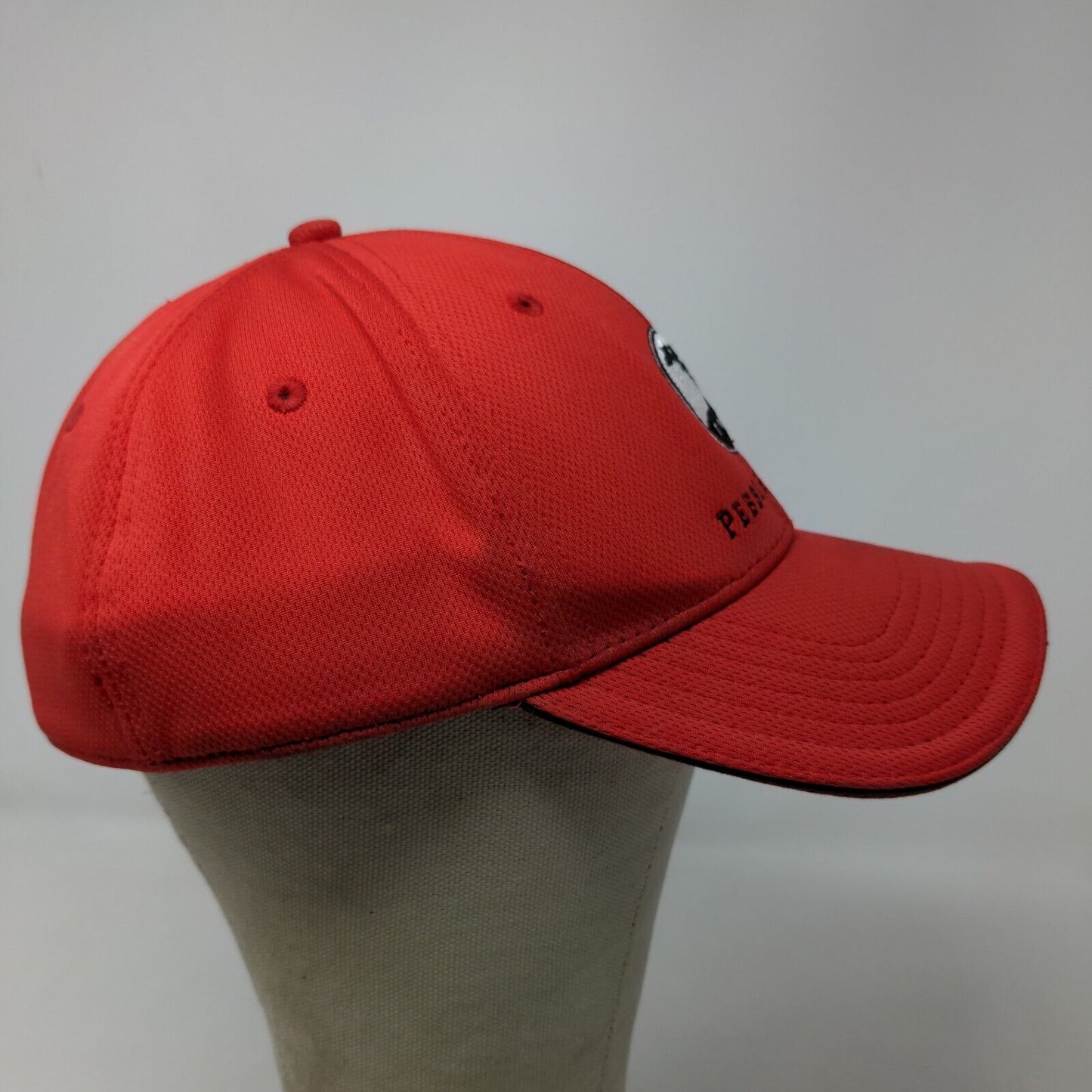 Pukka Mens Fitted Hat Red Size L/XL Embroidered Pebble Beach 1919 Logo Polyester