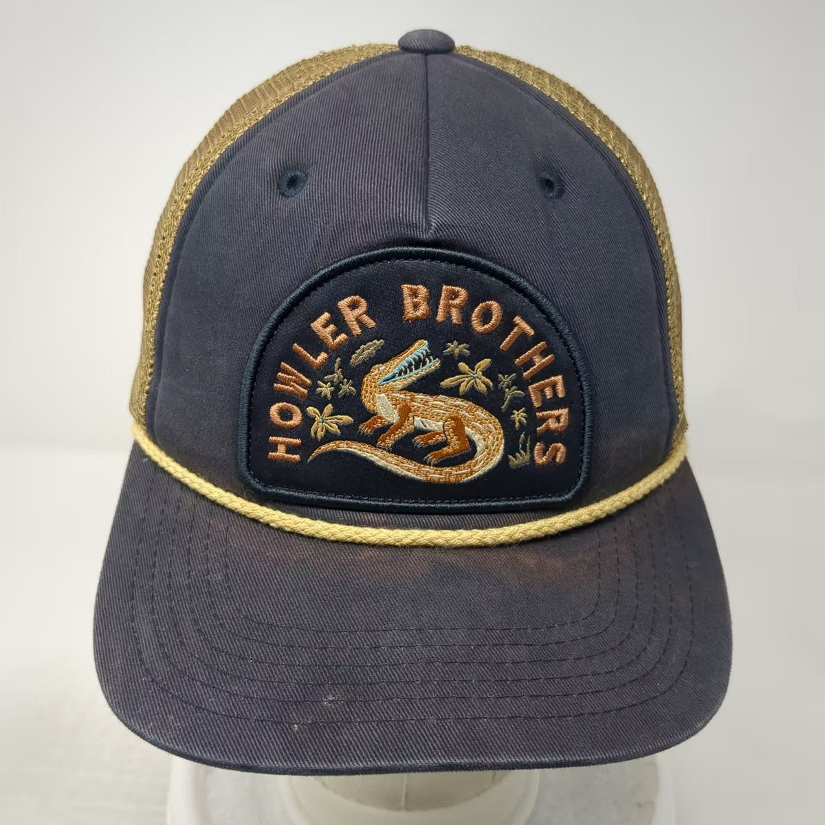 Howler Brothers Blue Gold Trucker Hat One Size Embroidered Patch Snapback