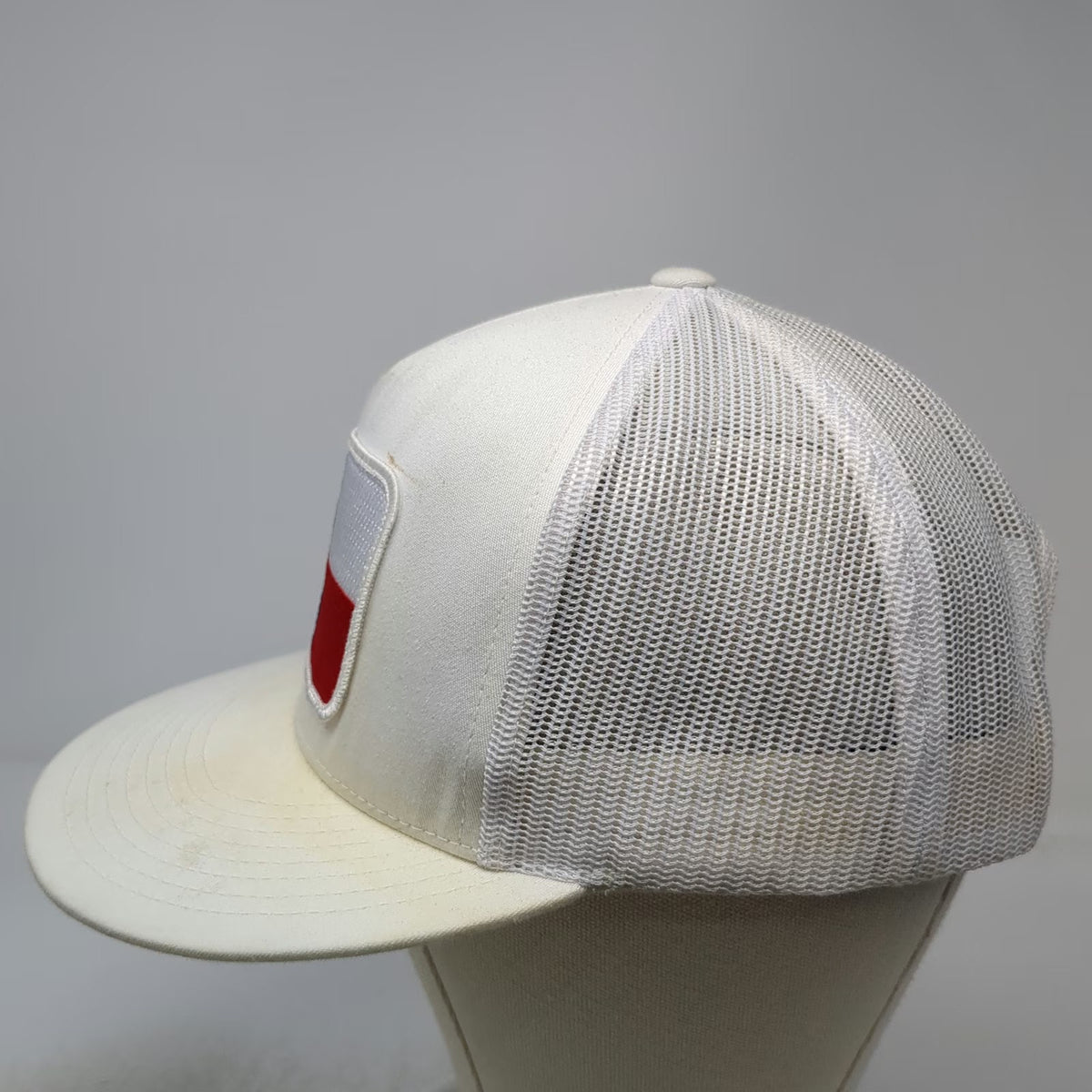 Yupoong Trucker Hat White One Size Lazy J Ranch Wear Texas Flag Patch Snapback
