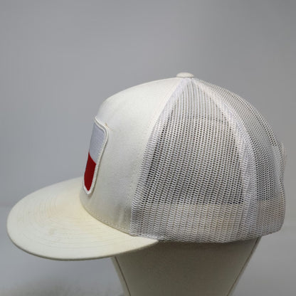Yupoong Trucker Hat White One Size Lazy J Ranch Wear Texas Flag Patch Snapback