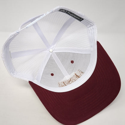 Stewart Patch Snapback Trucker Hat Red One Size Mesh Back Adjustable